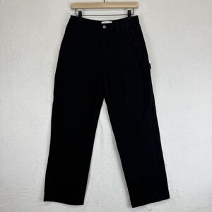TNA Pants Womens 6 Black Carpenter Utility Workwear Straight Leg Twill Casual